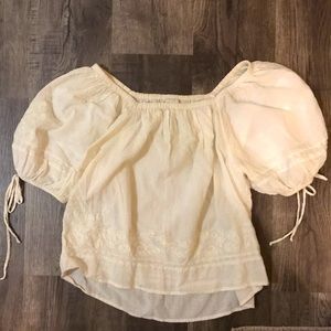 Lucky Brand Off shoulder puff sleeve babydoll top